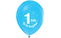 1 Yaş Erkek Latex Balon 10 Adet - 1