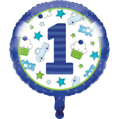 1 Yaş Erkek Teması Folyo Balon 1 Adet - 1