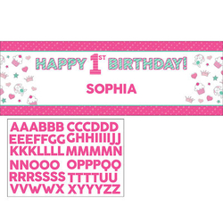 1 Yaş Kız Teması Dev Afiş 1 Adet - Parti Sürprizi