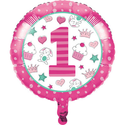 1 Yaş Kız Teması Folyo Balon 1 Adet - Parti Sürprizi