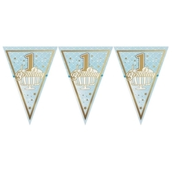 1 Yaş Mavi Bayrak Afiş - Parti Sürprizi