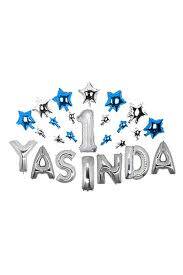 1 Yaşında Mavi Folyo Balon Set - 1