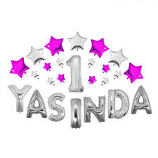 1 Yaşında Pembe Folyo Balon Set - Parti Sürprizi