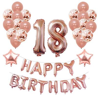 18 Yaş Happy Bırhday Folyo Balon Set