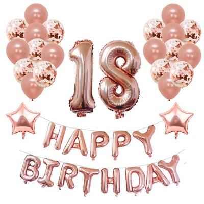 18 Yaş Happy Bırhday Folyo Balon Set - 1