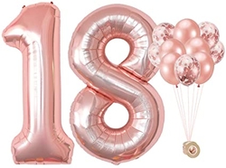 18 Yaş Rose Gold Folyo Balon Set - Parti Sürprizi