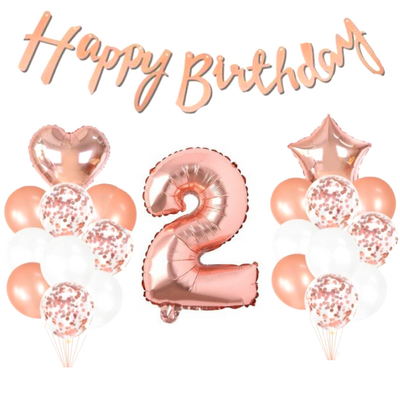 2 Yaş Rose Gold Happy Birthday Set - 1