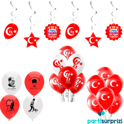 23 Nisan Atatürk Baskılı Balonlu Set - 1