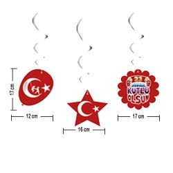 23 Nisan Kutlu Olsun Sarkıt Süs 6 Adet - 2