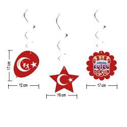 23 Nisan Kutlu Olsun Sarkıt Süs 6 Adet - 2
