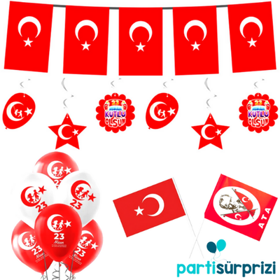 23 Nisan Türk Bayraklı Set