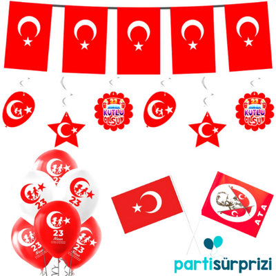 23 Nisan Türk Bayraklı Set - 1