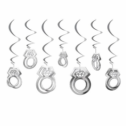 3D Tavan Süs Yüzük Gümüş 11 Adet - Parti Sürprizi