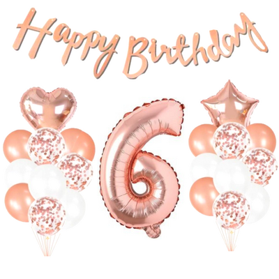 6 Yaş Rose Gold Happy Birthday Set - 1