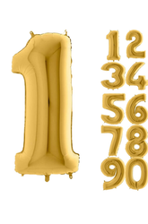 80 cm Folyo Balon 1 Rakamı Gold Altın Renkli