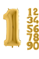 80 cm Folyo Balon 1 Rakamı Gold Altın Renkli - 1