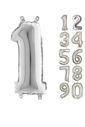 80 cm Folyo Balon 1 Rakamı Gümüş Renkli - Parti Sürprizi