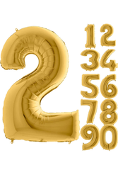 80 cm Folyo Balon 2 Rakamı Gold Altın Renkli - Parti Sürprizi