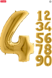 80 cm Folyo Balon 4 Rakamı Gold Altın Renkli - Parti Sürprizi