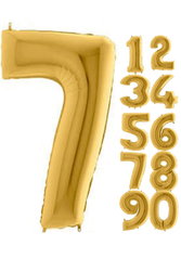 80 cm Folyo Balon 7 Rakamı Gold Altın Renkli - 1