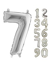 80 cm Folyo Balon 7 Rakamı Gümüş Renkli - Parti Sürprizi