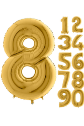80 cm Folyo Balon 8 Rakamı Gold Altın Renkli - 1