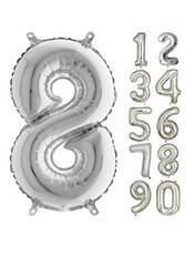 80 cm Folyo Balon 8 Rakamı Gümüş Renkli - 1