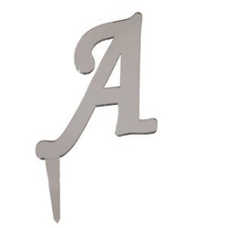 A Harf Aynalı Gümüş Pleksi 7 cm - Parti Sürprizi