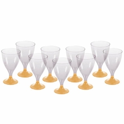 Altın Ayaklı Şeffaf Kadeh Bardağı 6 Lı - Parti Sürprizi