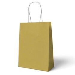 Altın Büküm Saplı 6 adet Hediye Çantası 22 x 24 cm - Parti Sürprizi