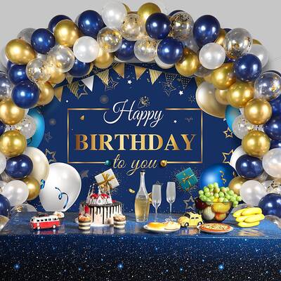 Altın Metalik Konfetili Zincir Balon Set - 1