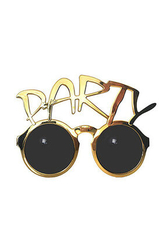 Altın Rengi Party Yazılı Gözlük - Parti Sürprizi