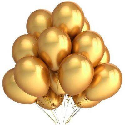 Altın Renk Metalik 10 Lu Latex Balon