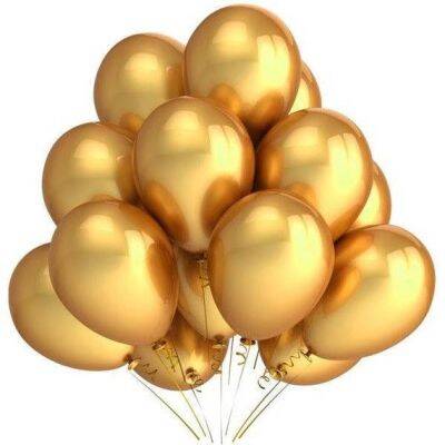 Altın Renk Metalik 10 Lu Latex Balon - 1
