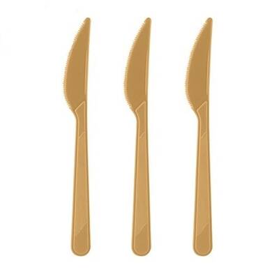 Altın Renk Plastik Bıçak 25 Li - 1