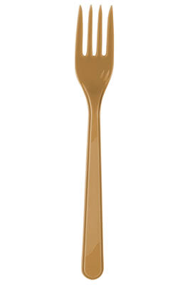Altın Renk Plastik Çatal 25 Li - 1