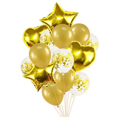 Altın Yıldız Folyo Balon Demeti - 1