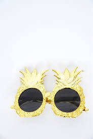 Ananas Havai Parti Gözlüğü Altın Renk