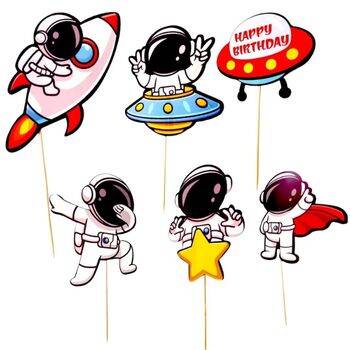 Astronot Uzay Teması 6 lı Kürdan - 1