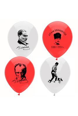 Atatürk Baskılı Latex Balon 10 Adet