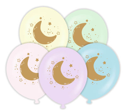 Makaron Ay Yıldız Karıkış Renk Latex Balon 10 Lu - Parti Sürprizi