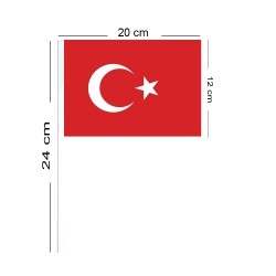 Ay Yıldız Türk Bayrağı Çıtalı Bayrak 10 Adet - Thumbnail