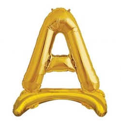 Ayakta Durabilen Altın A Harf Folyo Balon - Parti Sürprizi