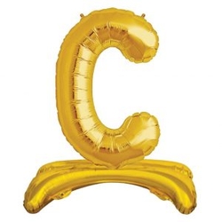 Ayakta Durabilen Altın C Harf Folyo Balon - Parti Sürprizi