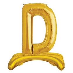 Ayakta Durabilen Altın D Harf Folyo Balon - Parti Sürprizi
