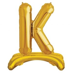 Ayakta Durabilen Altın K Harf Folyo Balon - Parti Sürprizi