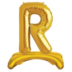 Ayakta Durabilen Altın R Harf Folyo Balon - Parti Sürprizi