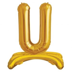 Ayakta Durabilen Altın U Harf Folyo Balon - Parti Sürprizi