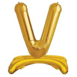Ayakta Durabilen Altın V Harf Folyo Balon - Parti Sürprizi