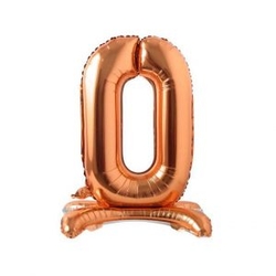 Ayakta Durabilen Bronze 0 Rakam Folyo Balon - Parti Sürprizi